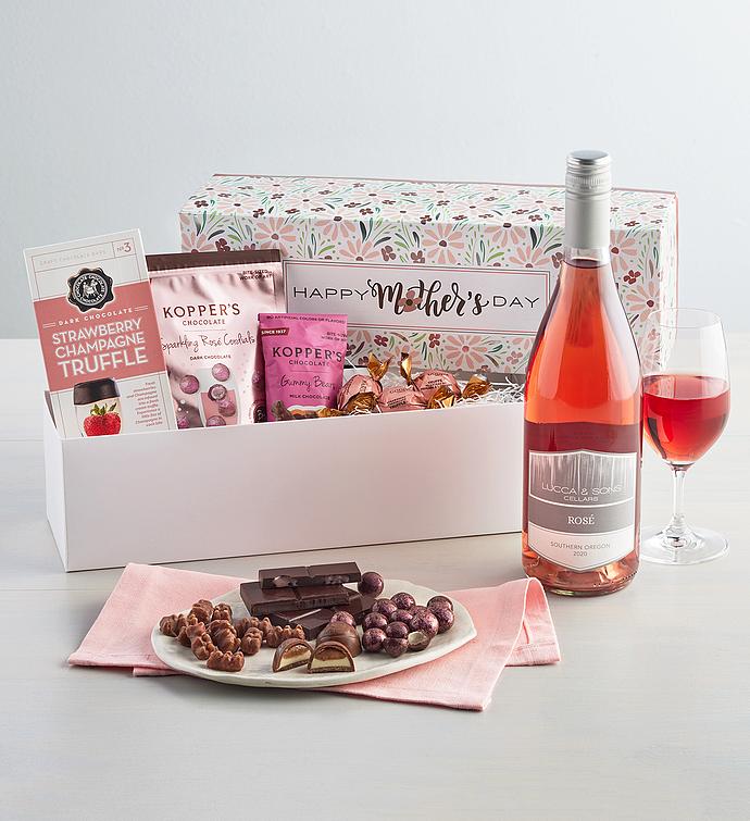 Mother&#39;s Day Chocolate & Wine Gift Box 